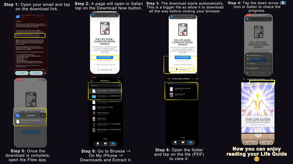 How to download digital product on iPhone Safari?